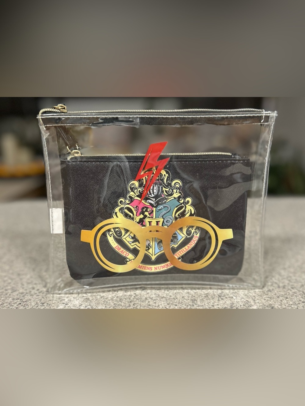 Harry Potter Cosmetic Bag with Glasses and Lightning Bolt